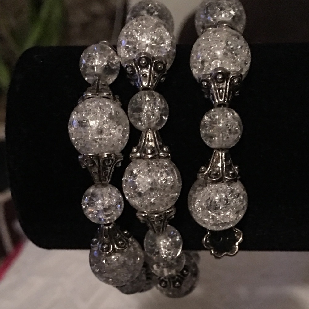 Bracelet and a pair of earrings